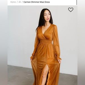 Baltic born copper Carmen dress with glitter